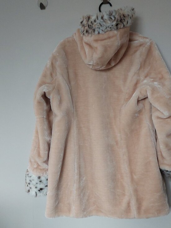 Guillaume Reversible Faux Fur Winter or Teddy Coat Trim & Hood Women's M Pink - Picture 7 of 10